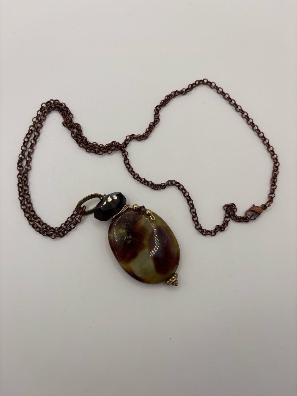 Handcrafted Brown Stone Pendant Necklace - Women Jewelry